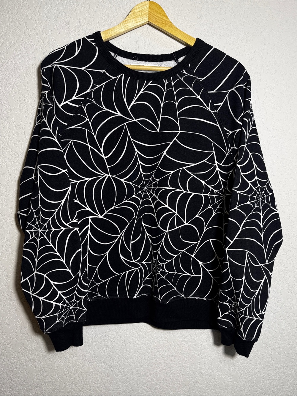 Grayson Threads Women M Black Spiderweb Halloween Sweatshirt Goth Spooky